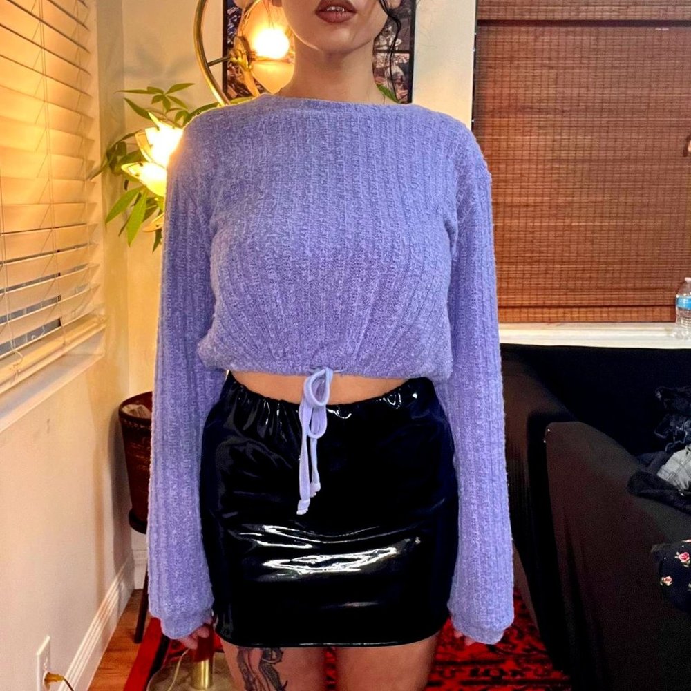 Pastel Purple Cropped Sweater